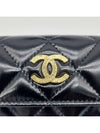 Cambon 24K Snap Flap Lambskin Black Card Wallet AP4263 - CHANEL - BALAAN 4