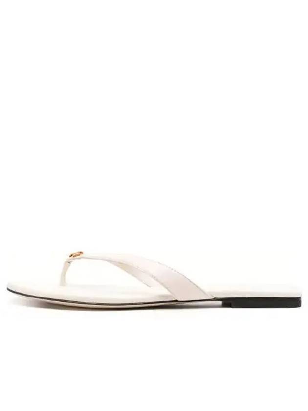 Capri Logo Plaque Flip Flops White - TORY BURCH - BALAAN 2