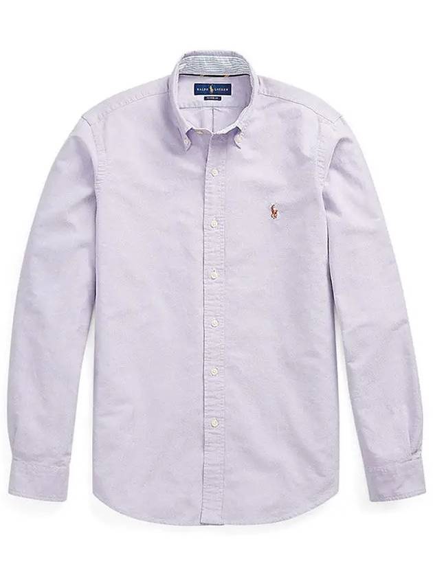 Embroidered Pony Logo Oxford Long Sleeve Shirt Thistle - POLO RALPH LAUREN - BALAAN 2