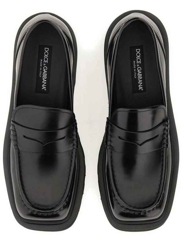 23 fw Black Leather Loafers A30204A120380999 B0480946106 - DOLCE&GABBANA - BALAAN 3