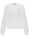 Essential Crew Neck Relaxed Fit Sweatshirt White - LACOSTE - BALAAN 1