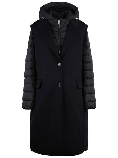 Moorer Black Down Jacket Paired With Wool Vest - MOORER - BALAAN 1