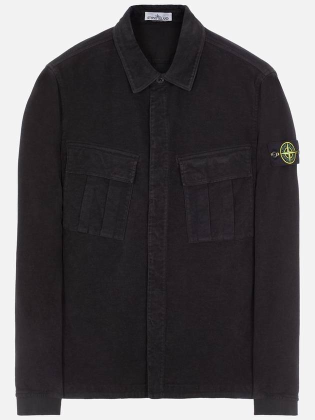 Wappen Patch Two Pocket Shirt Jacket Black - STONE ISLAND - BALAAN 4