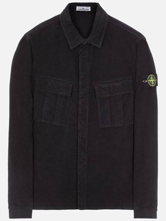 Wappen Patch Two Pocket Shirt Jacket Black - STONE ISLAND - BALAAN 2