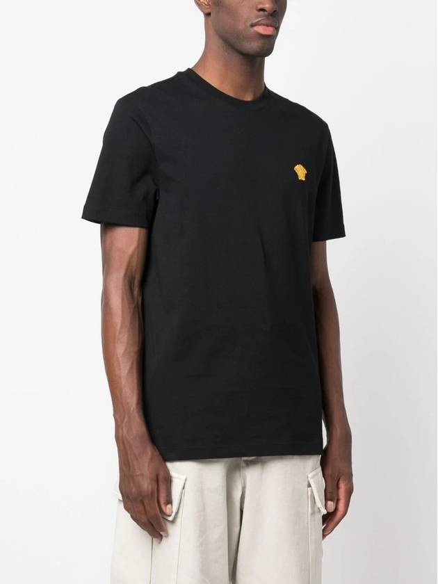 Medusa Embroidery Cotton Short Sleeve T-shirt Black - VERSACE - BALAAN 4