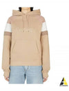 Front Logo Cotton Hoodie Beige - SAINT LAURENT - BALAAN 2