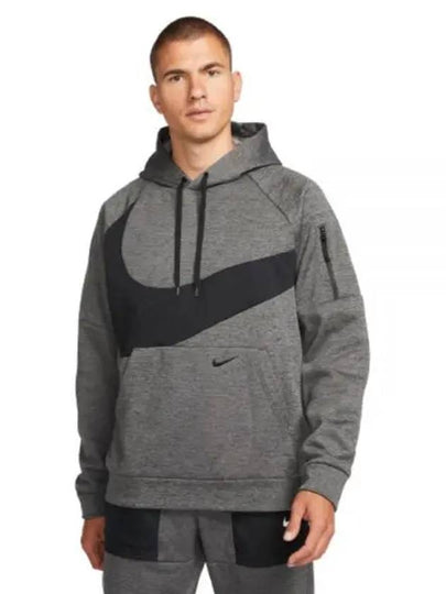 Men's Therma-Fit Pullover Fitness Hoodie Grey - NIKE - BALAAN 2