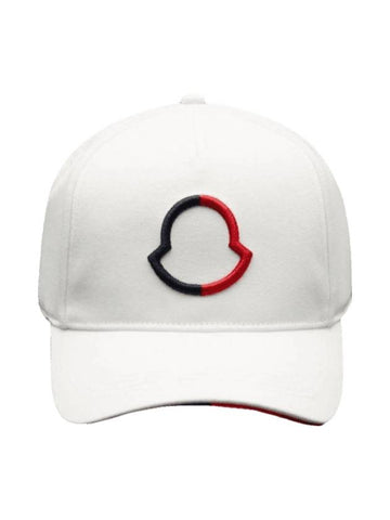 Embroidered Logo Ball Cap White - MONCLER - BALAAN 1