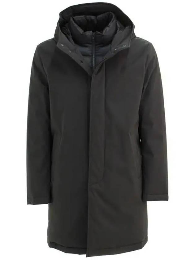 Men's Hooded Padded Coat Black - FAY - BALAAN 1