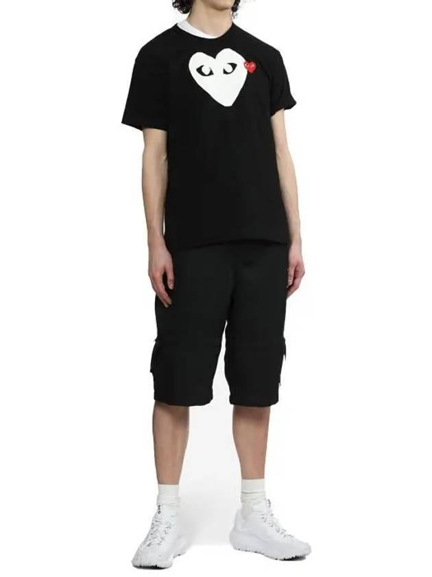 Double Heart Short Sleeve T-Shirt Black - COMME DES GARCONS - BALAAN 6