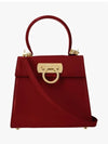 Iconic Top Handle Small Tote Bag Red - SALVATORE FERRAGAMO - BALAAN 4