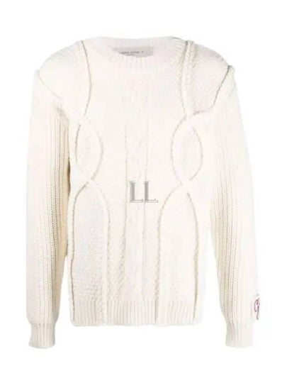 Logo Patch Twisted Knit Top Ivory - GOLDEN GOOSE - BALAAN 2