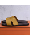 Izmir Sandals Slippers Jaune Sable Ebenne - HERMES - BALAAN 3