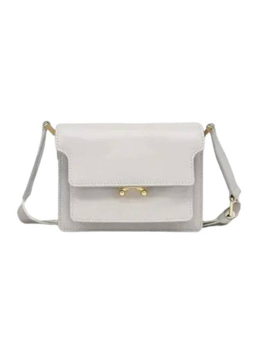 Women's Mini Trunk Soft Shoulder Bag Stone - MARNI - BALAAN 1