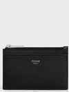 Zipper Grained Calfskin Card Wallet Black - CELINE - BALAAN 2