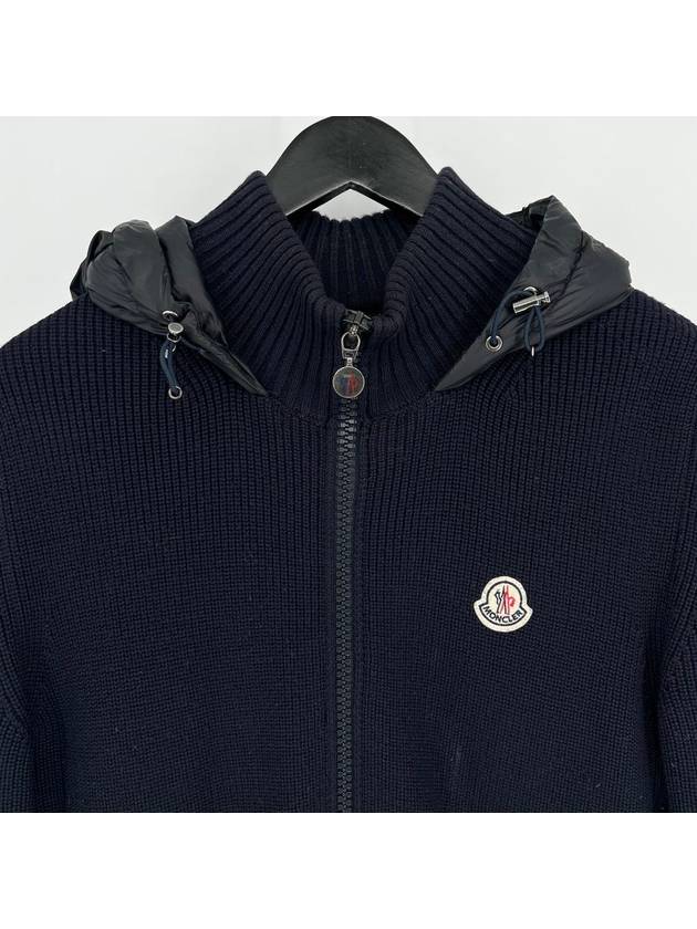 Logo patch knit padded hooded zip up size M - MONCLER - BALAAN 4