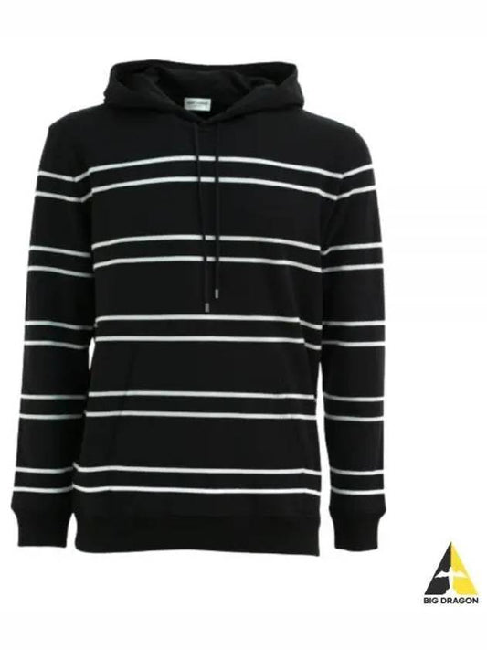 Stripe Hoodie Black - SAINT LAURENT - BALAAN 2