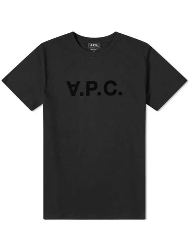 VPC Logo Organic Cotton Short Sleeve T-Shirt Black - A.P.C. - BALAAN 1