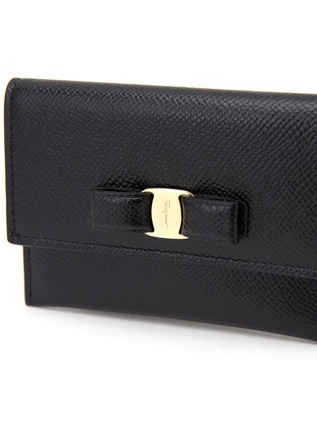 Vara Bow Card Walletr Black - SALVATORE FERRAGAMO - BALAAN 6