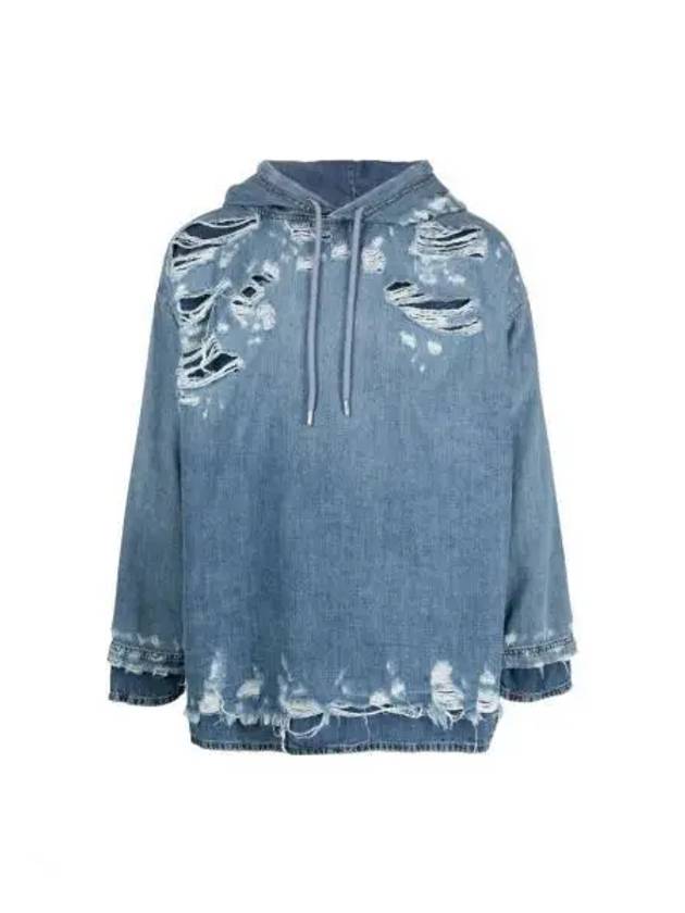 D Um Denim Hoodie Blue - DIESEL - BALAAN 2