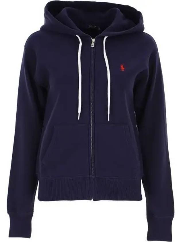 Embroidered Logo Zip Up Hoodie Navy - POLO RALPH LAUREN - BALAAN 2