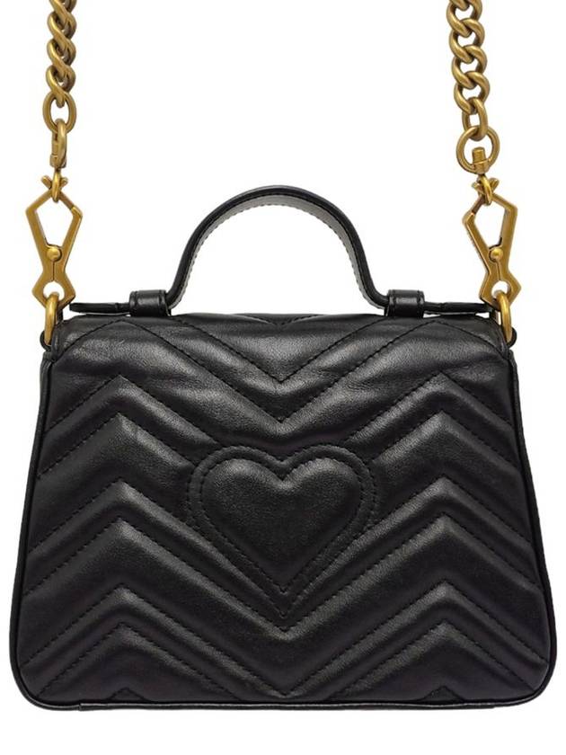 Women s 547260 GG Marmont Black Matelasse Mini Top Handle Tote Bag Strap - GUCCI - BALAAN 3