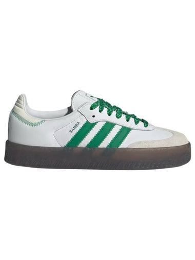 Sambae Leather Low Top Sneakers Green Cloud White - ADIDAS - BALAAN 1