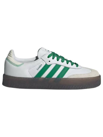 Sambae Leather Low Top Sneakers Green Cloud White - ADIDAS - BALAAN 1