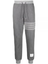 Flecked Knit Cotton Track Pants Grey - THOM BROWNE - BALAAN 2