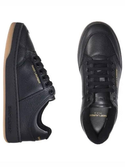 SL 61 Logo Signature Leather Low Top Sneakers Black - SAINT LAURENT - BALAAN 2