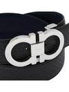 Double Gancini Reversible Leather Belt Black Fiore Blue - SALVATORE FERRAGAMO - BALAAN 4