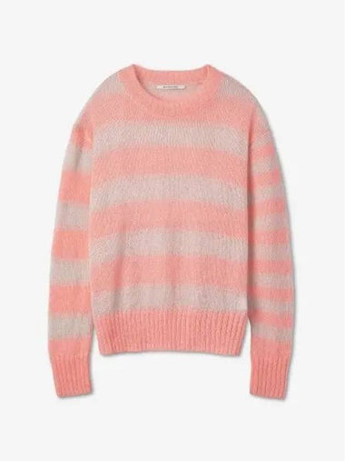 Boxy fit striped mohair blend knit pink ecru STRBXYKNT21676604 - ETRE CECILE - BALAAN 1