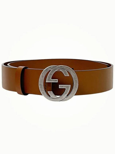 Interlocking Leather Belt Brown - GUCCI - BALAAN 2