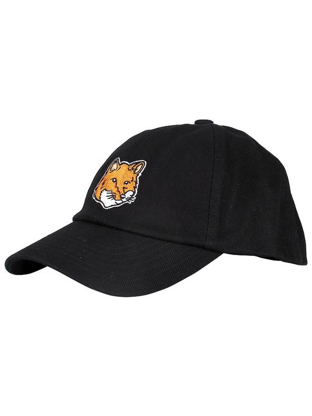 Large Fox Head Embroidery Ball Cap Black - MAISON KITSUNE - BALAAN 4