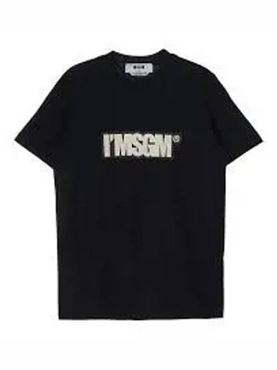 IMSGM Logo Print Short Sleeve T-Shirt Black - MSGM - BALAAN 2