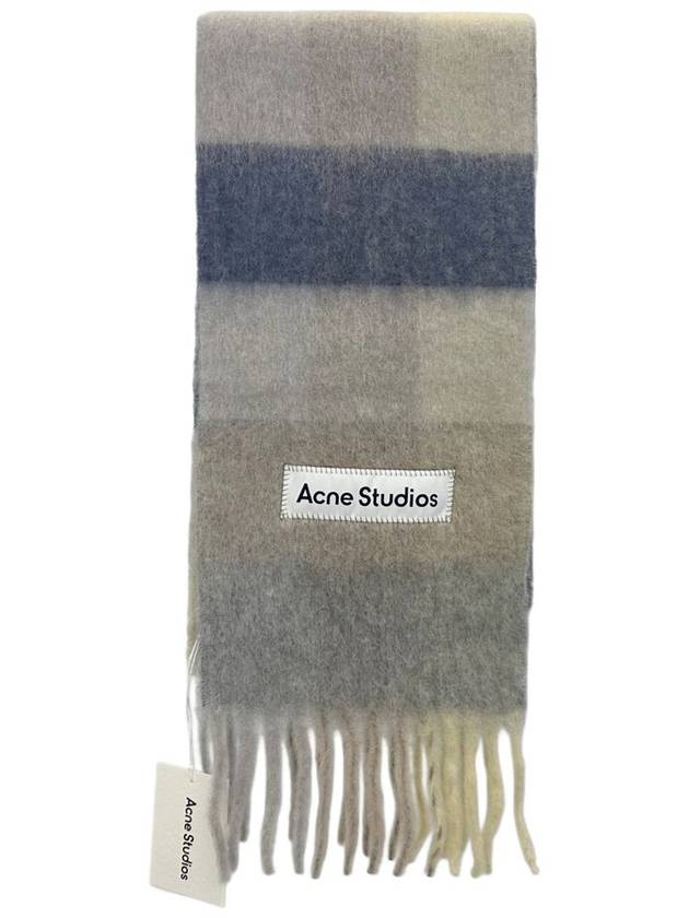 Check Mohair Muffler Vanilla Beige Lavender - ACNE STUDIOS - BALAAN 2