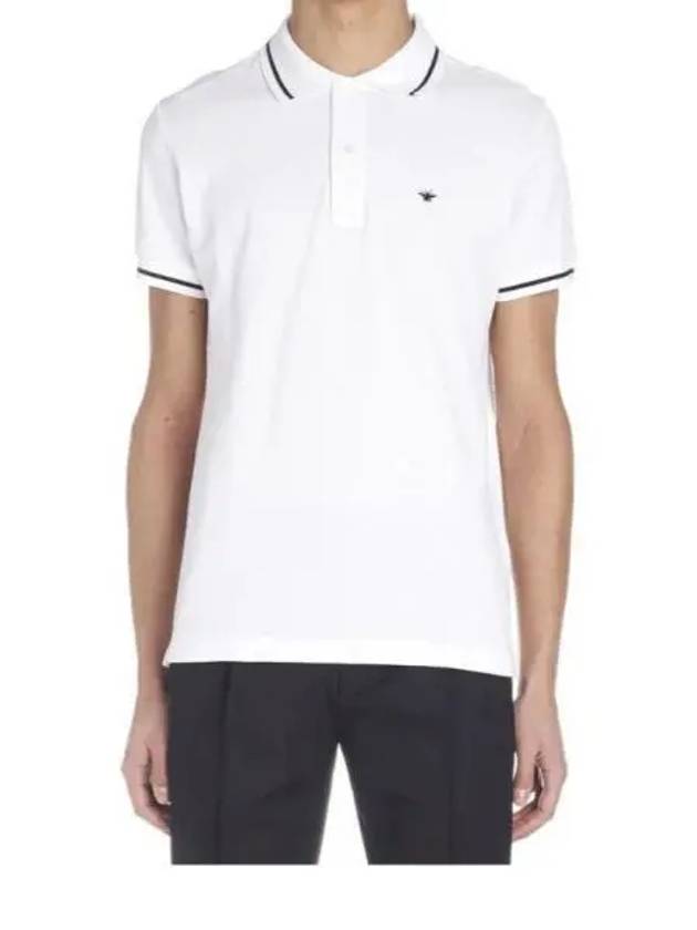 Embroidery Bee Polo Shirt White - DIOR - BALAAN 2