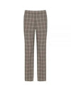 Men's Check Linen Wool Tailored Straight Pants Grey - GUCCI - BALAAN 2