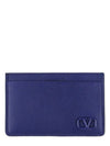 V Signature Logo Card Wallet Navy - VALENTINO - BALAAN 2