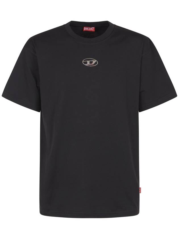 Logo Plaque Short Sleeve T-Shirt Black - DIESEL - BALAAN 2