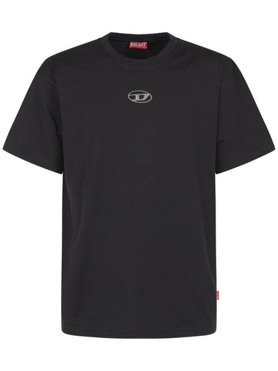 Logo Plaque Short Sleeve T-Shirt Black - DIESEL - BALAAN 2