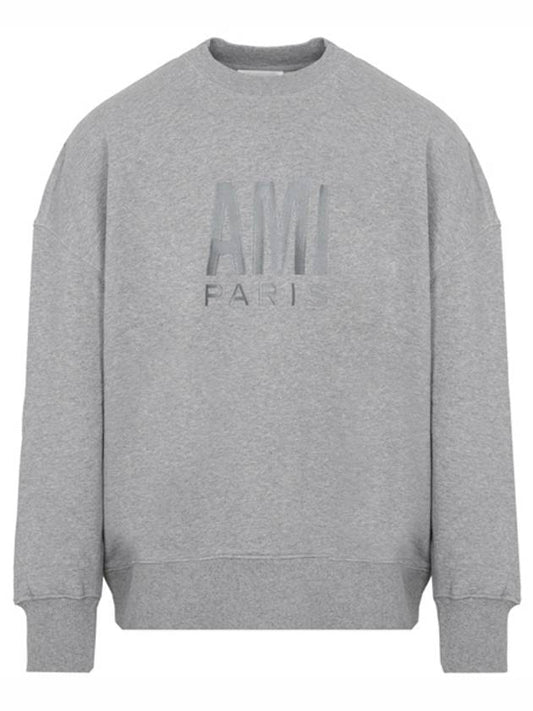 Chest Embroidery Logo Sweatshirt Grey - AMI - BALAAN 1