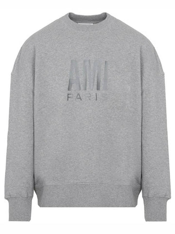 Chest Embroidery Logo Sweatshirt Grey - AMI - BALAAN 1