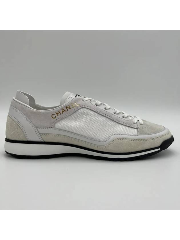 CC Mesh Suede Low Top Sneakers White - CHANEL - BALAAN 5