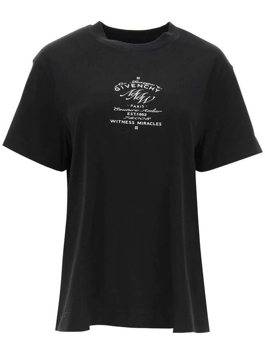 lettering logo print short sleeve t-shirt black - GIVENCHY - BALAAN 2