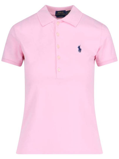 Women's Julie Embroidered Logo Short Sleeve Polo Shirt Pink - POLO RALPH LAUREN - BALAAN 2