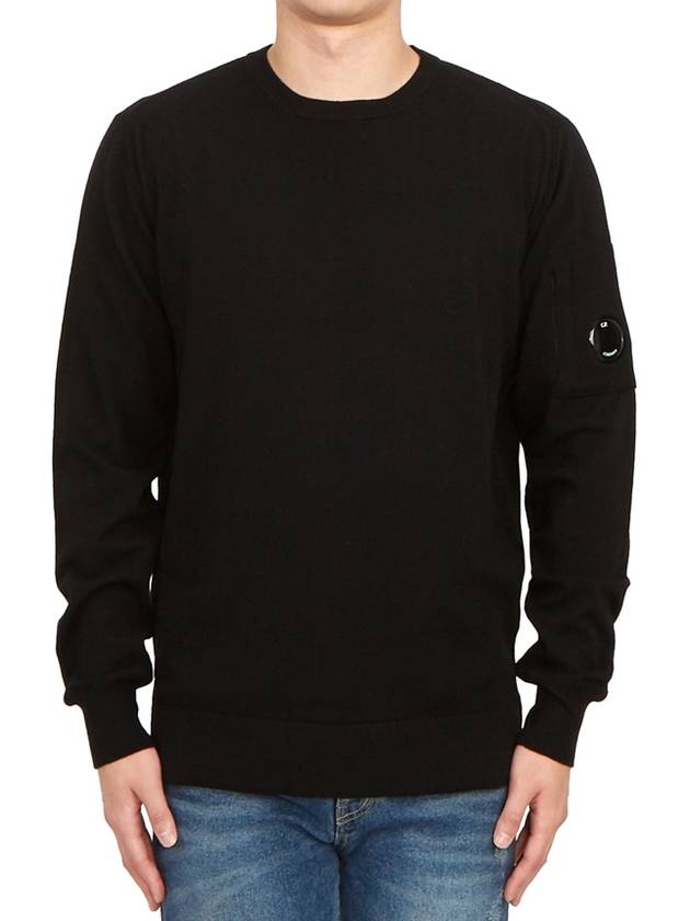 Lens Wappen Wool Knit Top Black - CP COMPANY - BALAAN 2