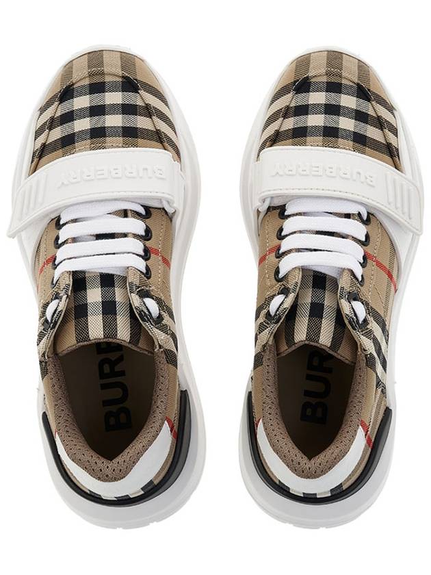 Vintage Check And Leather Sneakers White Archive Beige - BURBERRY - BALAAN 6