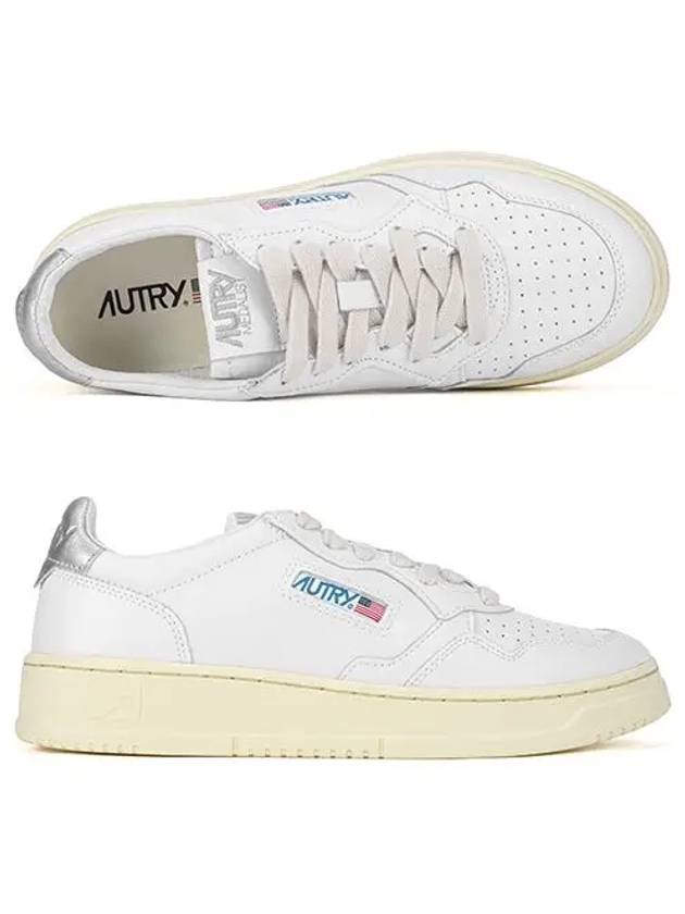 Medalist Leather Metal Silver Tab Low Top Sneakers White - AUTRY - BALAAN 2