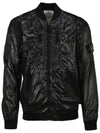 Men's Waffen Packable Waterproof Bomber Jacket Black - STONE ISLAND - BALAAN.